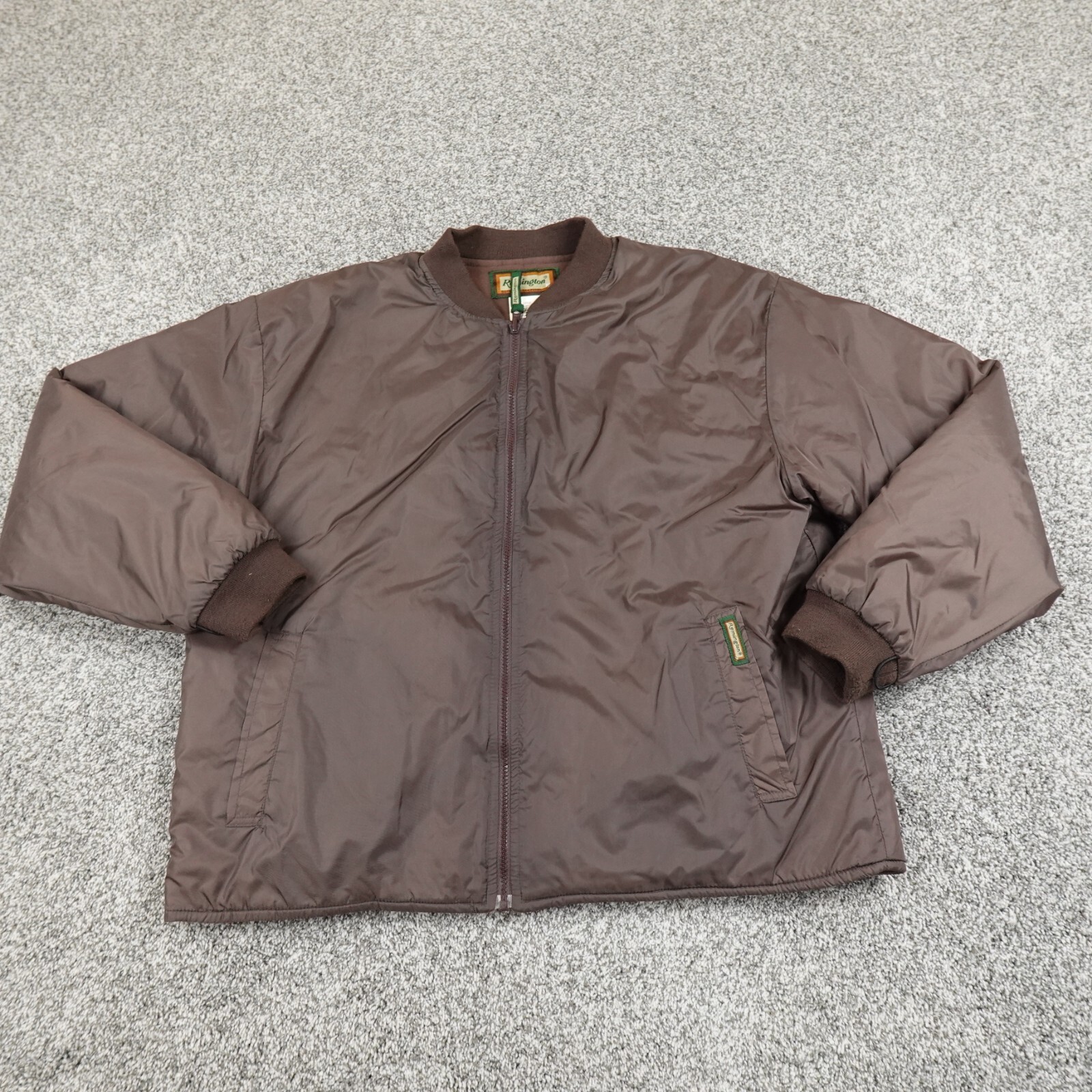 VTG Remington Jacket Mens L Brown Zip Windbreaker Bomber