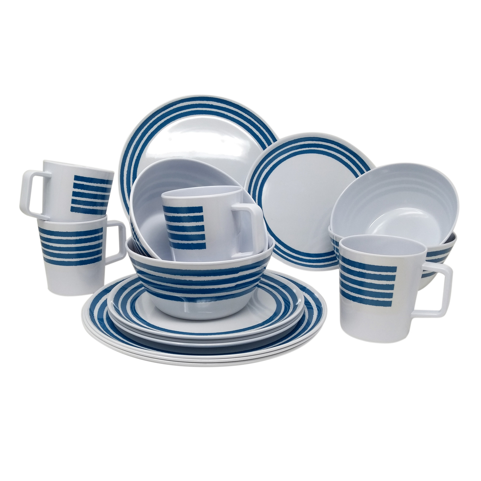 16 tlg Melamin Camping Geschirr Outdoor Garten Campinggeschirr 4 Personen B-WARE