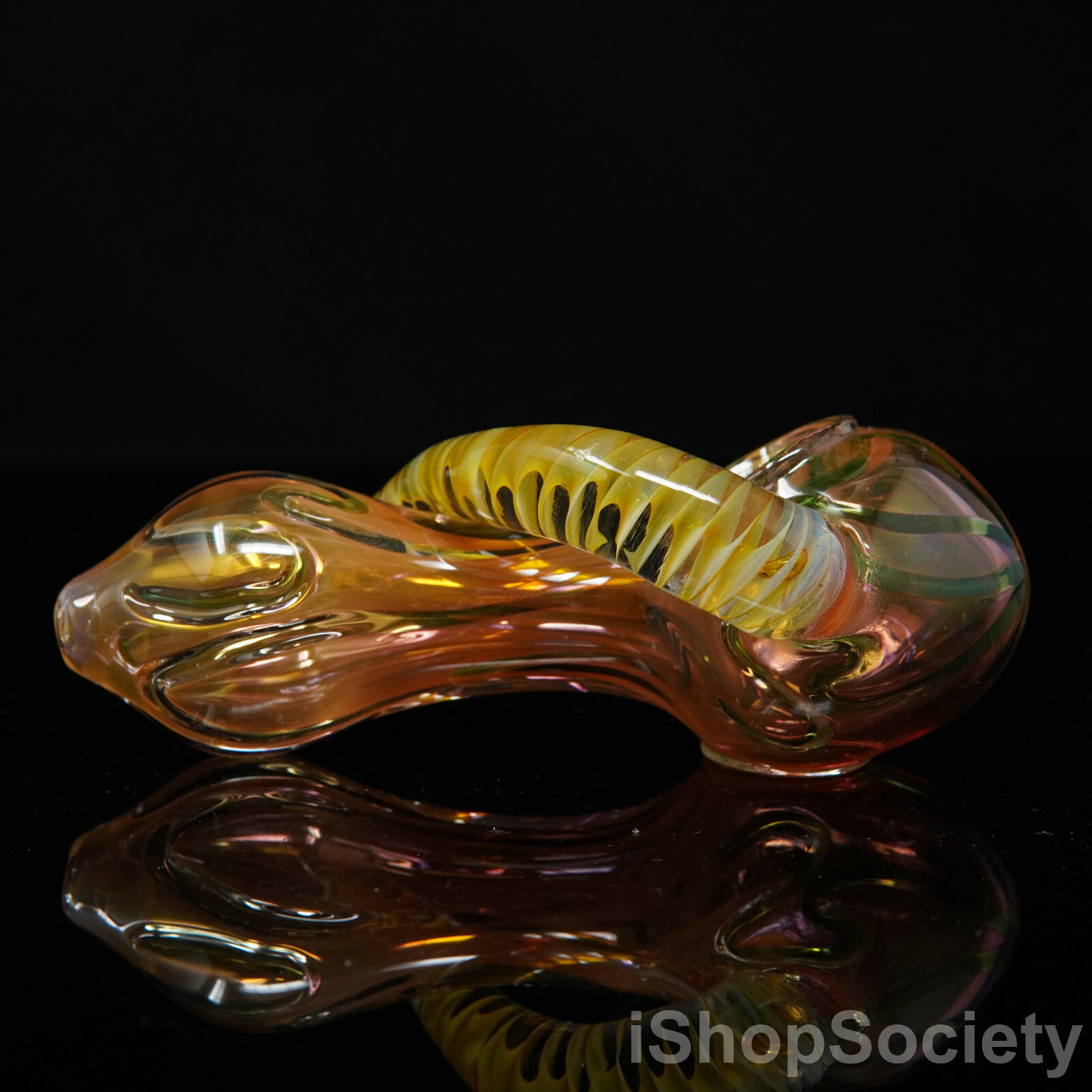 5" Golden Spiral Wormhole Tobacco Smoking Pipe Thick Collectible Pipes - P414B
