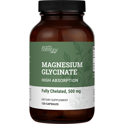 Pure Chelated Magnesium Glycinate 500 mg - 120 Capsules