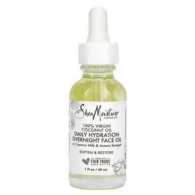 100% Virgin Coconut Oil, Daily Hydration Overnight Face Oil, 1 fl oz (29 ml)