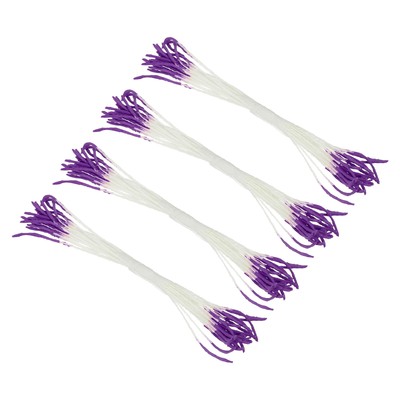 10mm Double Heads Flower Stamen, 100 Pcs Artificial Flower Stamen Pistil, Purple