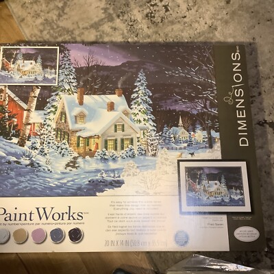 Dimensions Paint Works Paint By Number Kit Winters Hush 20'' x 14'' New