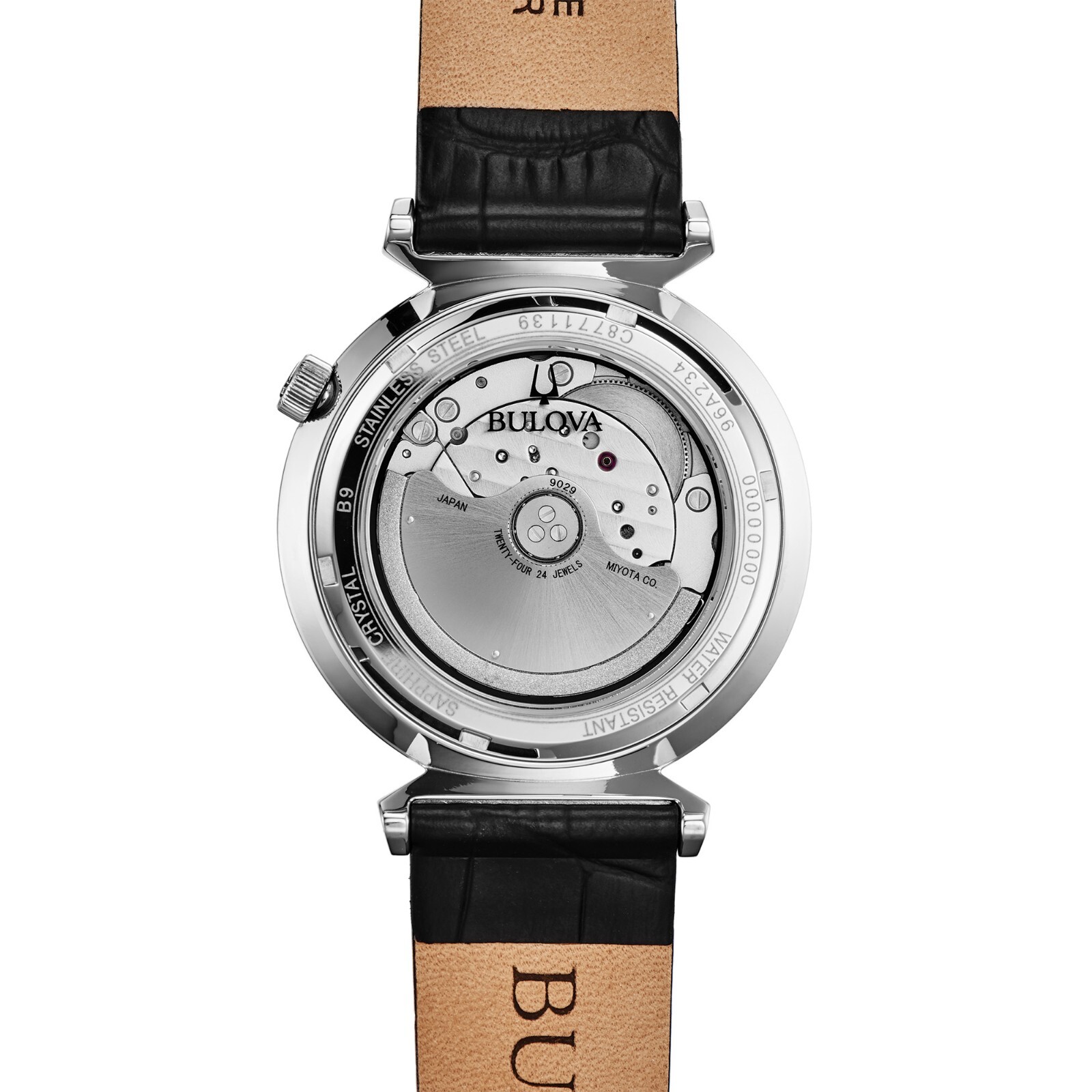 Bulova Men's Classic Regatta Automatic Black Dial Leather
