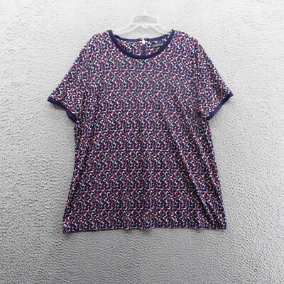 Ralph Lauren Short Sleeve Geometric Print Tunic Top 3X Red White Blue Womens