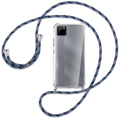 Handykette für Realme C11 Blautöne Hülle mit Band Kordel zum Umhängen