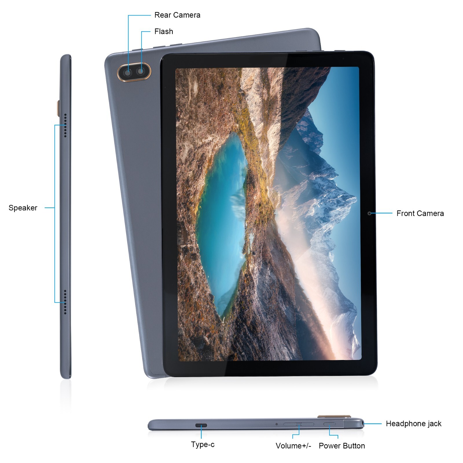 Veidoo Android 13 Tablet 10 inch, 10.1'' IPS Display, 8GB(4+4 Expand) RAM 128GB