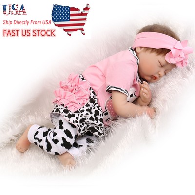 Sleeping High Vinyl Reborn Baby NPK22quot  Doll Soft Silicone Girl Toy Gift