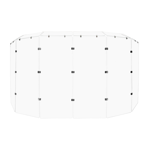 Portable Drum Shield 5 Panels 2ft X 5ft W/Deflectors Converts To 2ft X 6ft Full