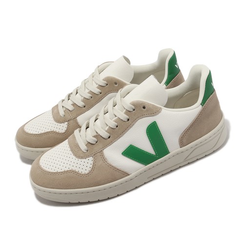 

Veja V-10 Chromefree Leather White Emeraude Green Khaki Men Casual VX0503146B, Белый, V-10 Chromefree Leather