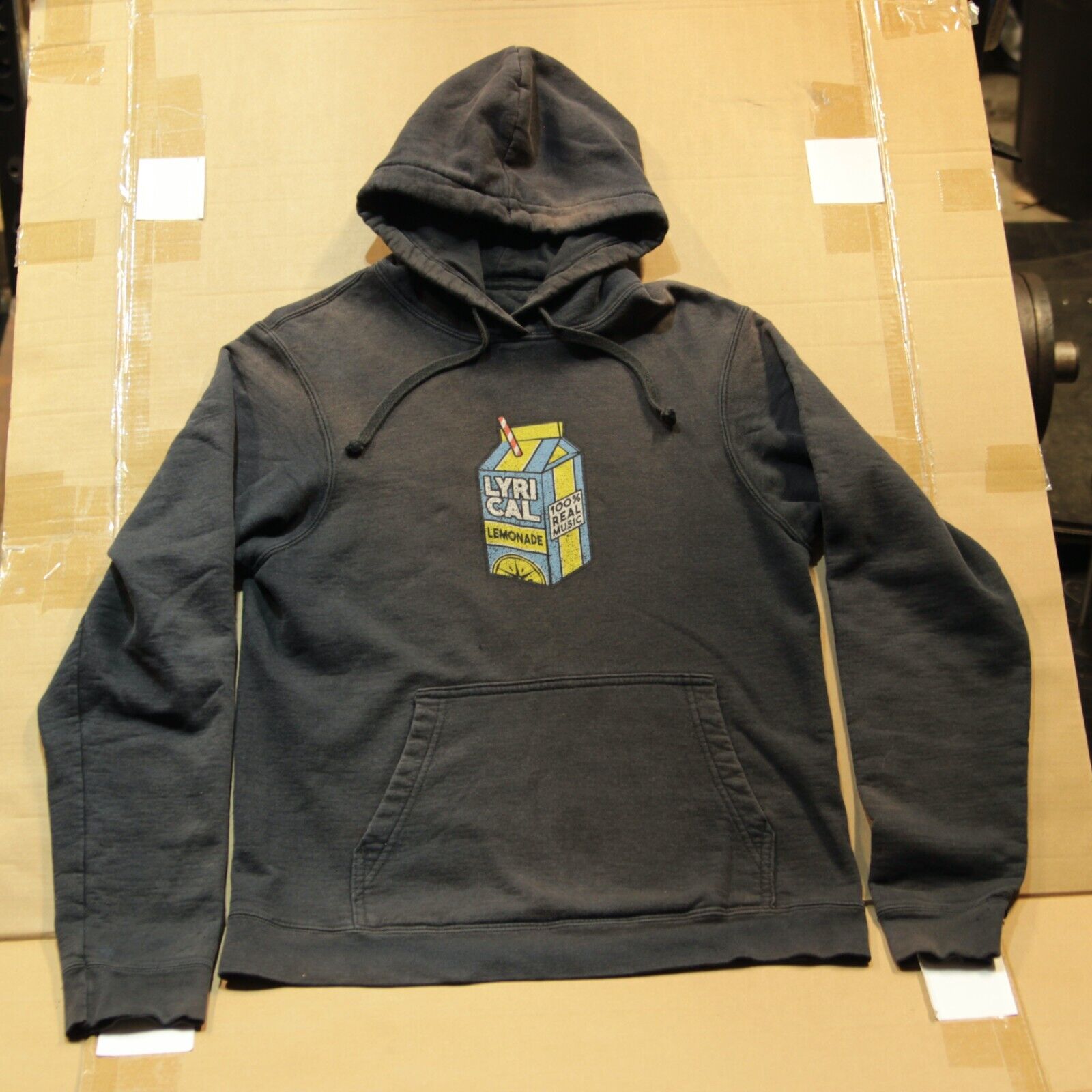 Lyrical Lemonade Carton 100% Real Music Hoodie Sweatshirt DISTRESSED Est Sz ~ S Lyrical Lemonade Carton 100% Real Music Hoodie Sweatshirt DISTRESSED Est Sz ~ S