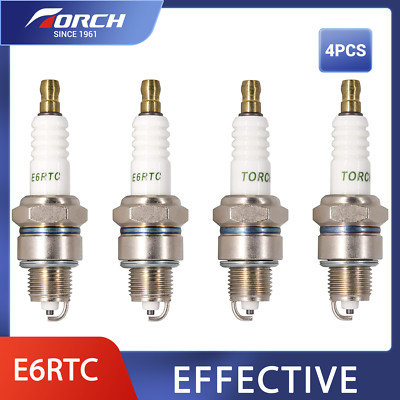 TORCH E6RTC Spark Plugs Replace for NGK BPR6HS for BOSCH WR7BC DENSO IWF20 4Pc