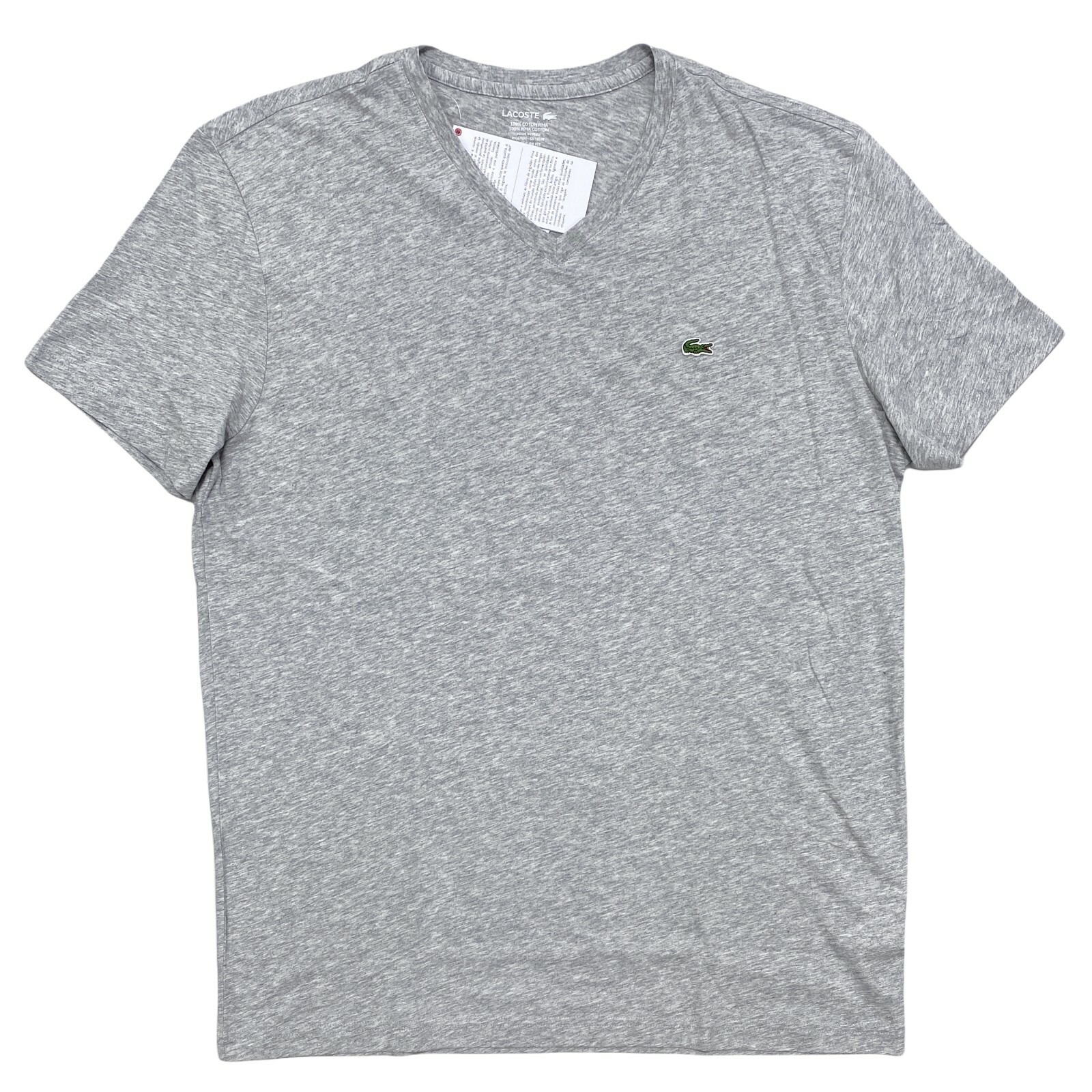 

Мужская футболка Lacoste из хлопка пима с v-образным вырезом и короткими рукавами вересково-серая TH6604-CCA, Серый, Lacoste TH6604-CCA
