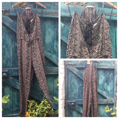 Womens Playsuit Jumpsuit Size XS Mango Aztec Boho Vintage Summer VGC