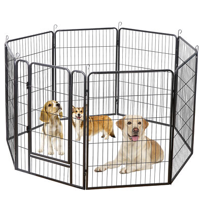 8 Panels 40''/16 panels 24 /32'' Dog Pet Playpen Dog Fence Exercise Pen Outdoor