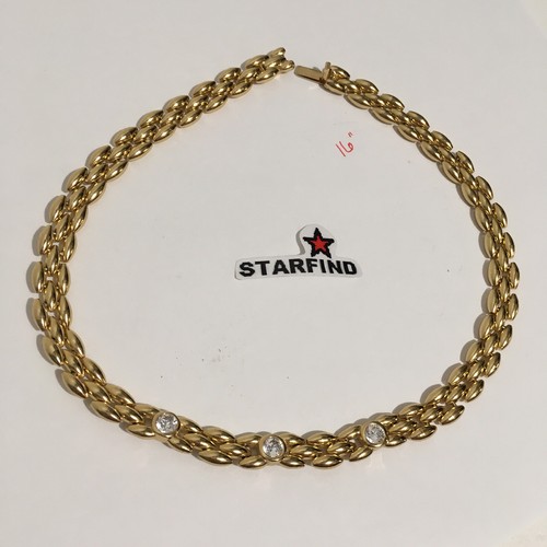 Christian Dior VINTAGE Zirconia Rhinestone Gold Tone Chain