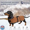 Dachshund Coat Dog Coats for Dachshunds Dachshund Winter Jacket with Padded Fleece Outdoor Dog Clothes with Adjustable Bands - Brown - XS