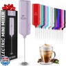 Powerful Handheld Milk Frother Wand - Electric Hand Mixer - Portable Frother Handheld for Coffee - Mini Froth Drink Mixer for Lattes, Cappuccino, Matcha, Hot Chocolate, Creamer - Lilac
