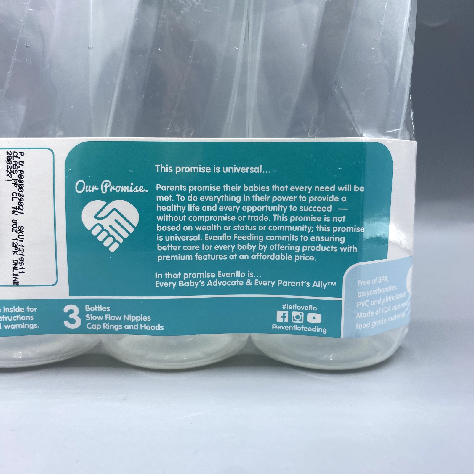 (2) NEW Even Flo Classic Zoo Friends Baby Bottles 8 oz Pack of 3 Plastic 6 TOTAL