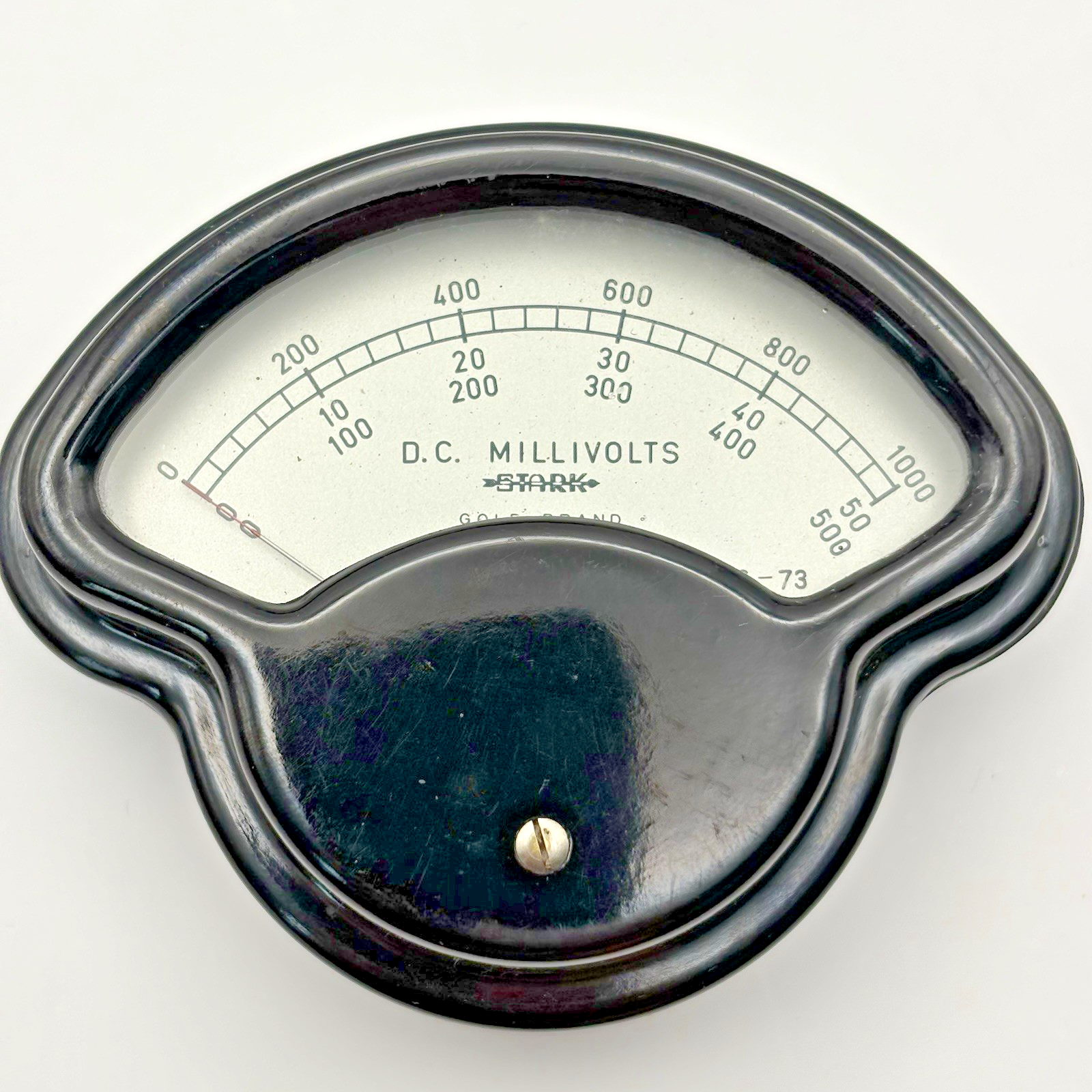 Stark Gold Brand DC Millivoltmeter Panel Meter S-73 Vintage 0-1000mV Multi-Range