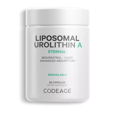 Codeage Liposomal Urolithin A Supplement, Resveratrol, Betaine, CoQ10, 60 ct