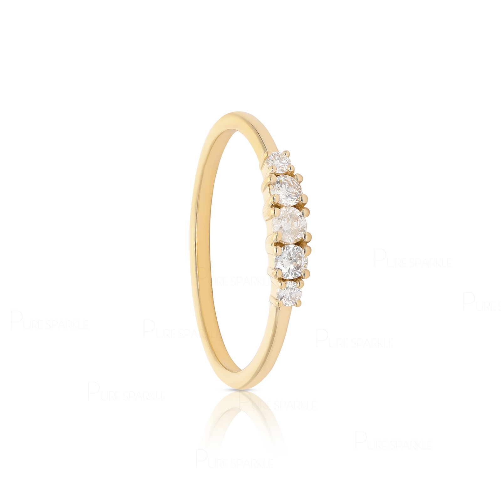 14K Gold 0.20 Ct. Lab-Created Diamond Engagement Ring  Size - 3 to 8 US