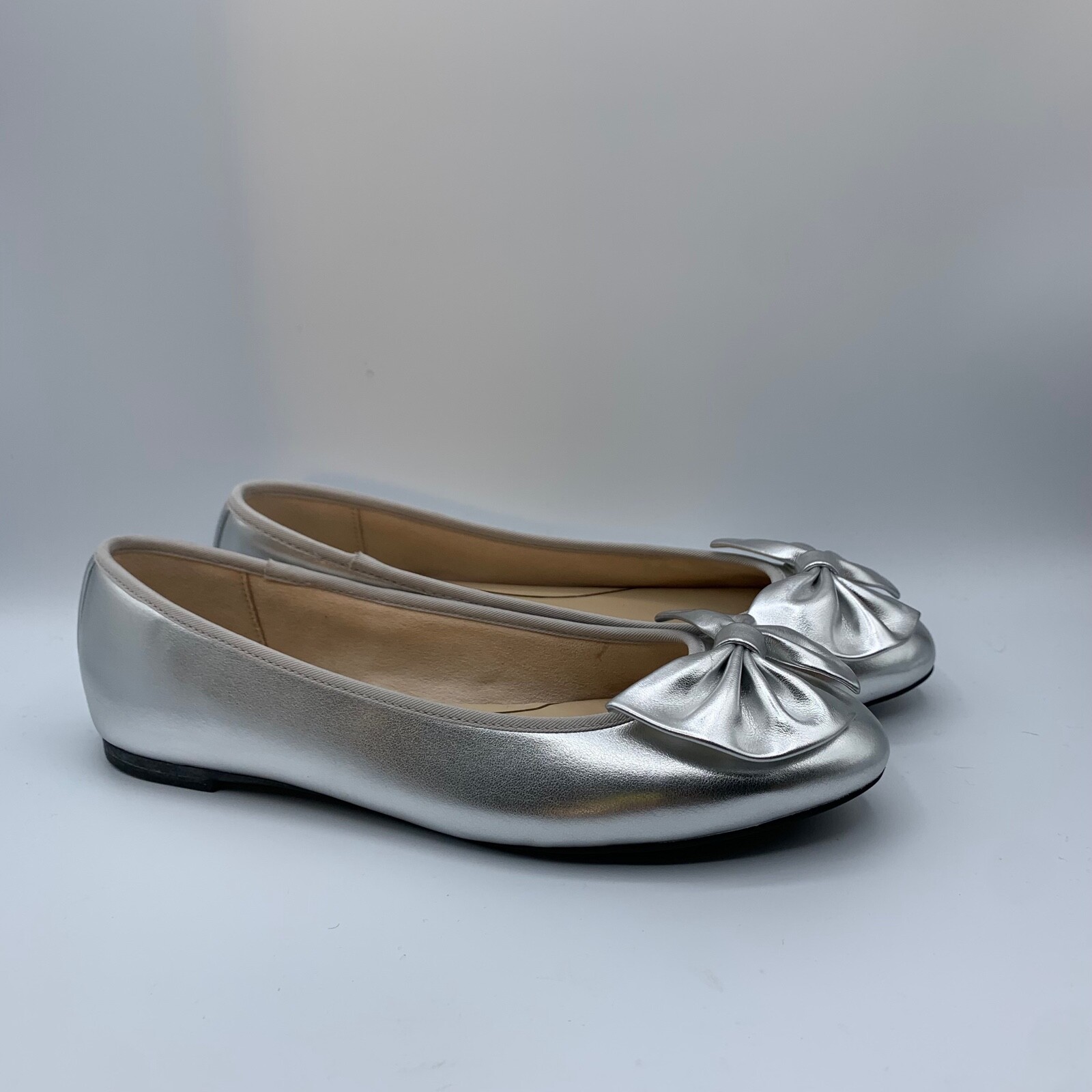 ピンコ Woman Ballet flats Silver Silver metallic leather ballet flats