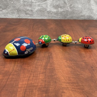 Blic Mechanical Lady Bug Family Parade Tin Windup Toy Vintage