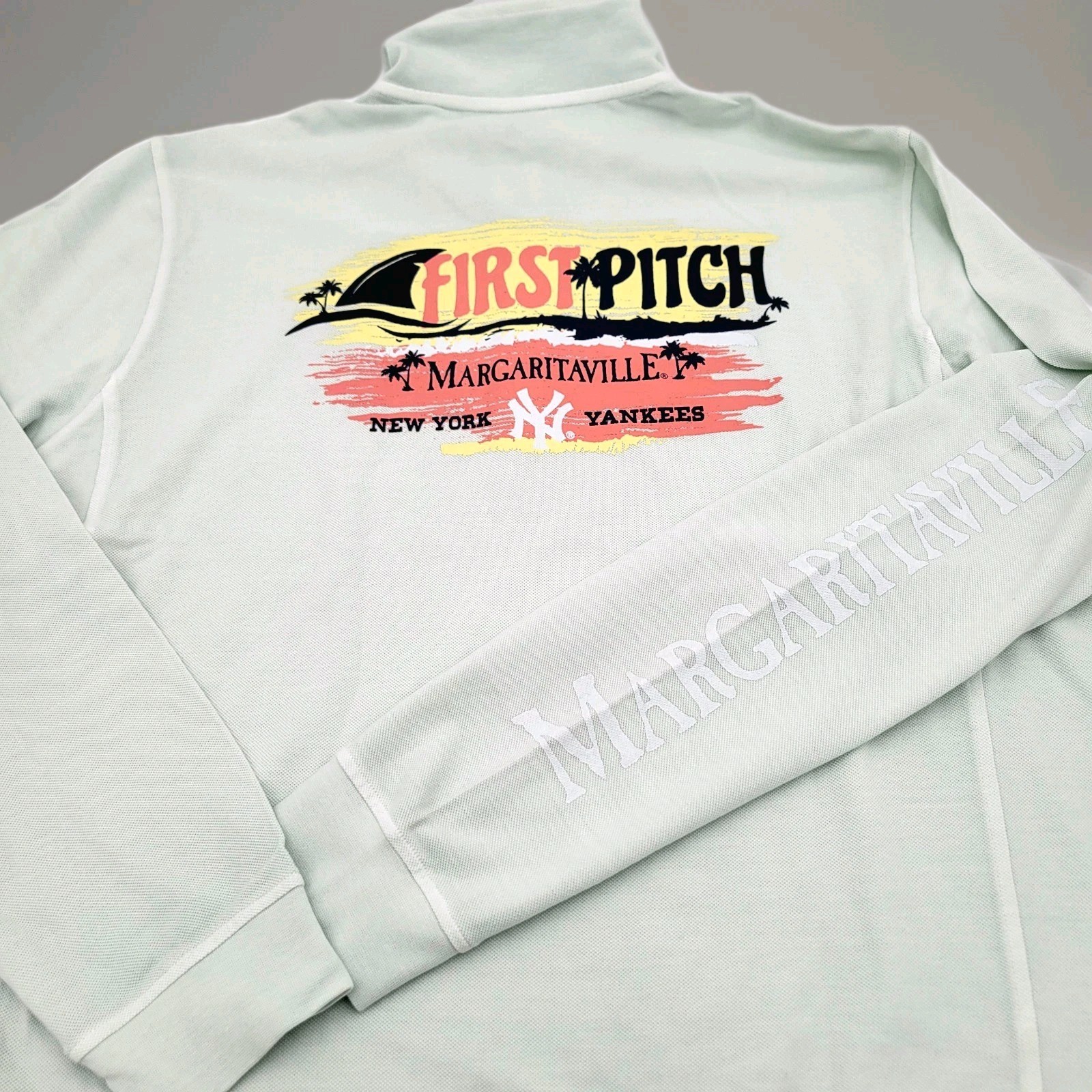 Margaritaville Island Reserve New York Yankees 2XL First Pitch 1/4 Zip MintGreen
