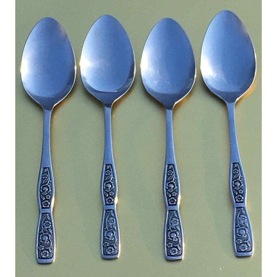 Soup Spoons Tropic Garden  Imperial Stainless Oval 4pc  Flatware