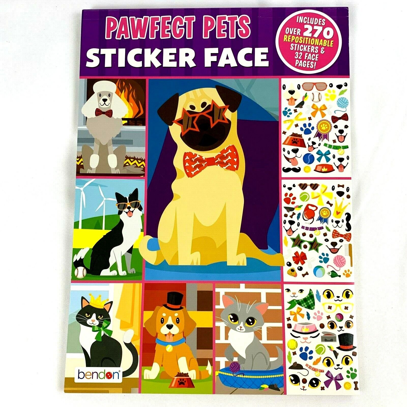 Pawfect Pets Sticker Book Face Bendon Book Dogs Cats Hamsters
