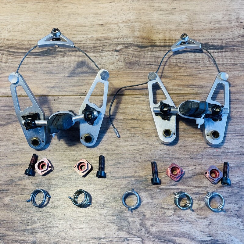 90s-era Curve C3 Cantilever MTB Brakes Silver CNC