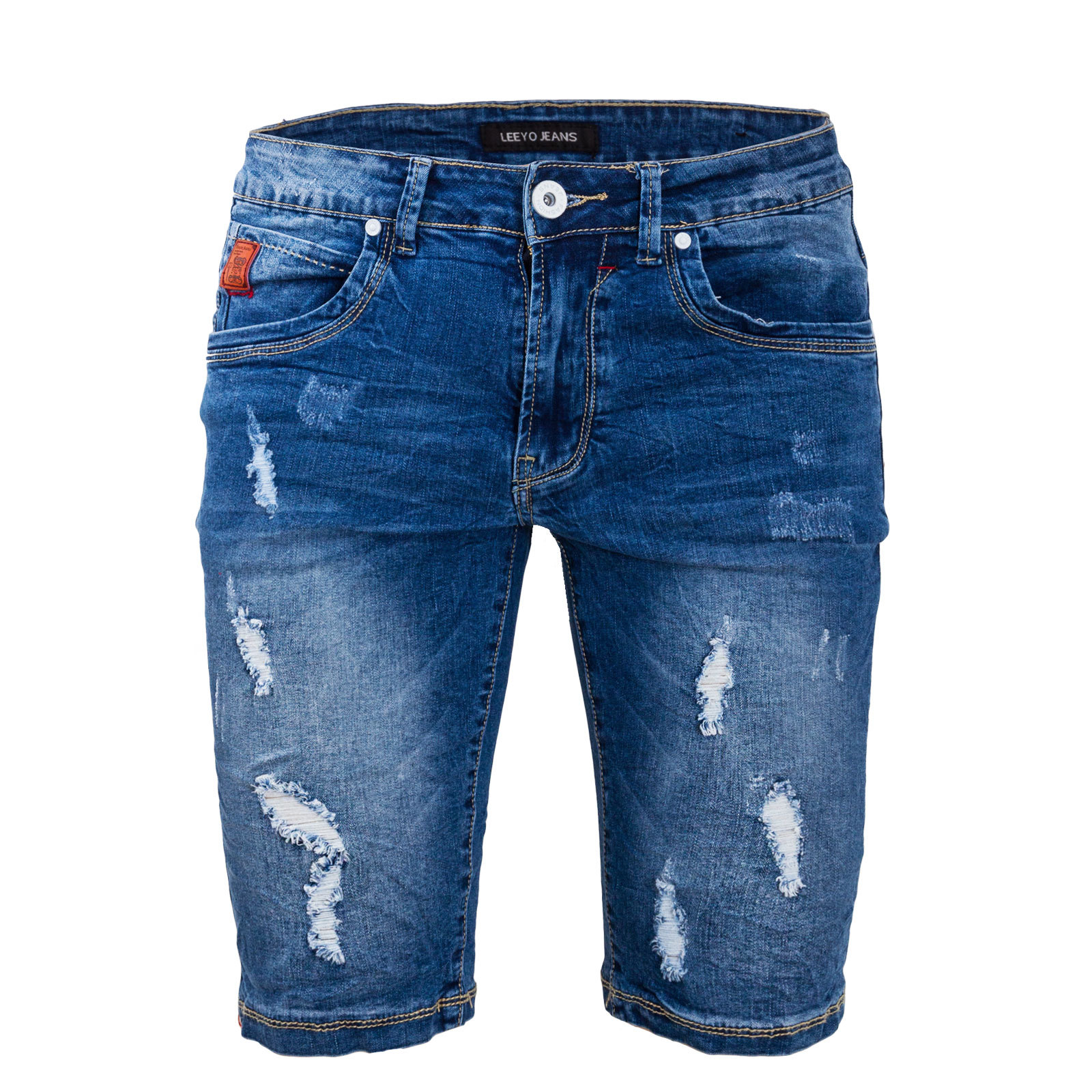 Men S Bermuda Jeans Short Denim Ripped Shorts With Tears Casual E6378 Ebay