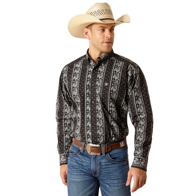 Ariat Men's Jared Paisley Classic Black Button Down Shirt 10051460