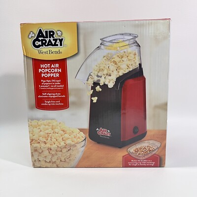 Air Crazy West Bend Hot Air Popcorn Popper Red - Open Box