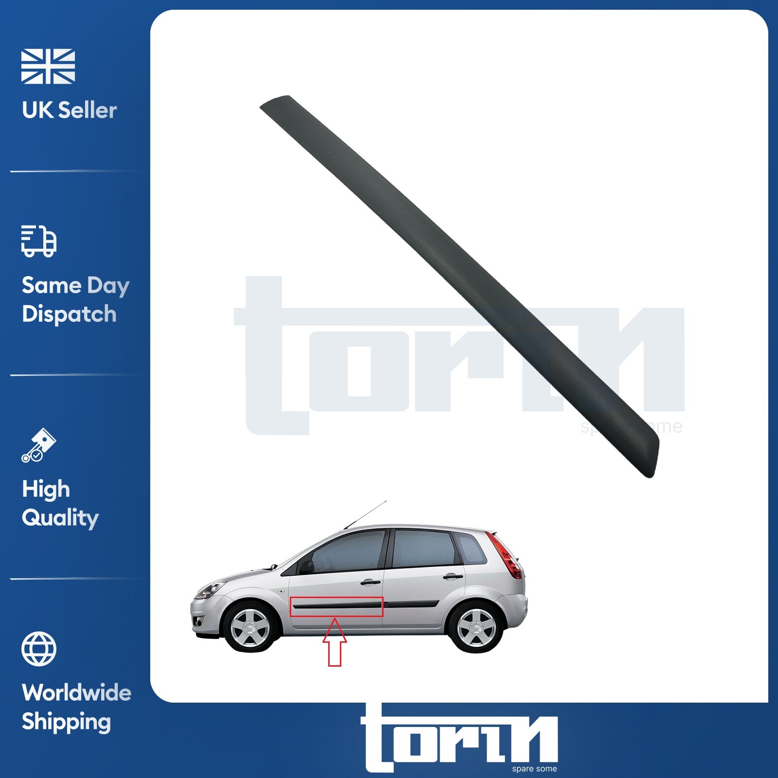 Door Outside Panel Trim Moulding Left Front Fits Ford Fiesta 2006-2008 1536975