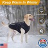 Warm Dog Coat: Winter Jacket With Built-in Harness - Fleece Coat With Reflective Stripes, Waterproof Vest for Cold Weather - Small Medium Large Dogs, Black M