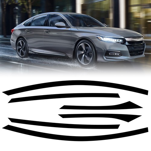 6x Chrome Delete Blackout Window Cover Trim For Honda Accord Sedan 2018-22 Black