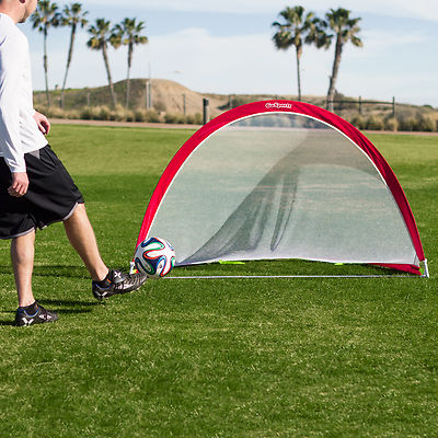 GoSports 6 FT Portable PopUp Soccer Goals  (Set of 2 + 6 Cones and Case)