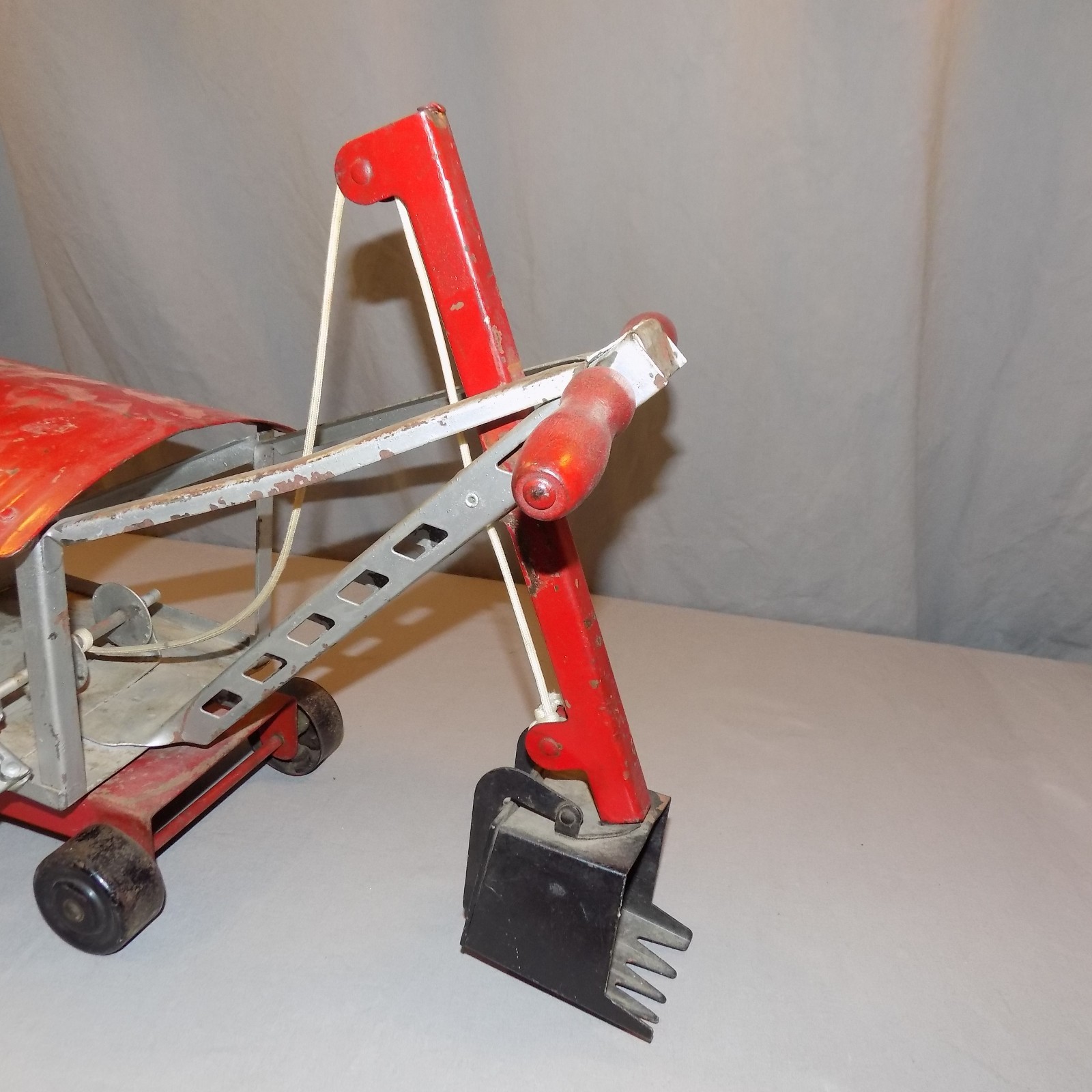 ANTIQUE VINTAGE 1920's KEYSTONE STEAM SHOVEL LOADER RIDE ON PRESSED STEEL vgc