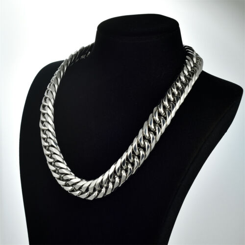Heavy Punk Mens Stainless Steel Cuban Curb Link Chain Necklace