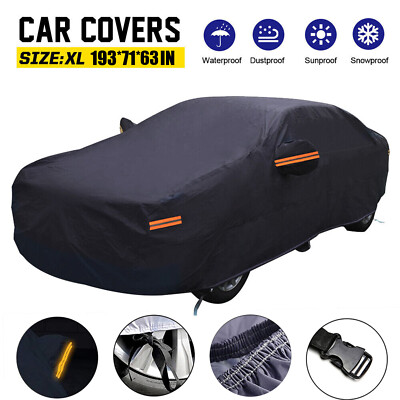 Outdoor Full Car Cover Waterproof Snow UV Resistant All Weather Protect XL M7G4