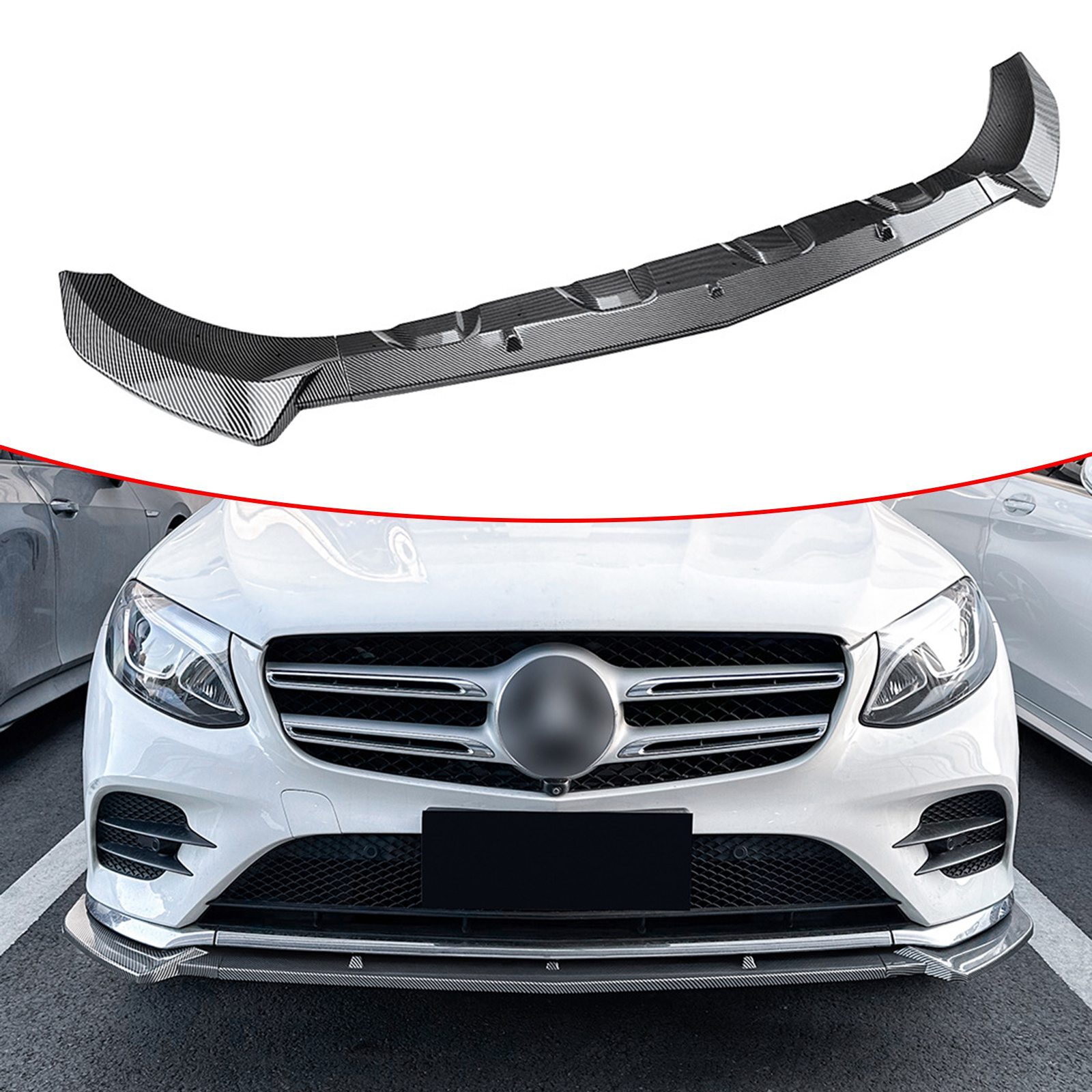 ABS Front Bumper Spoiler Lip Kit For Benz GLC X253 C253 2016-2019