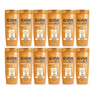 L'Oréal Paris Elvive Oleo Extraordinario Shampoo, 13.5oz (400ml) (Pack of 12)