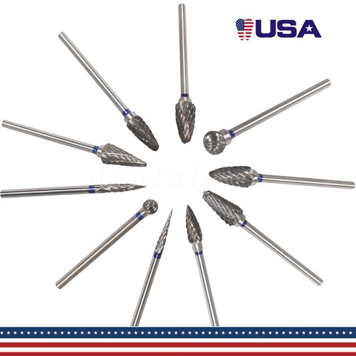 10x Denta lTungsten Carbide Dental Acrylic Bur Drill 2.35mm Fit Teeth Handpiece