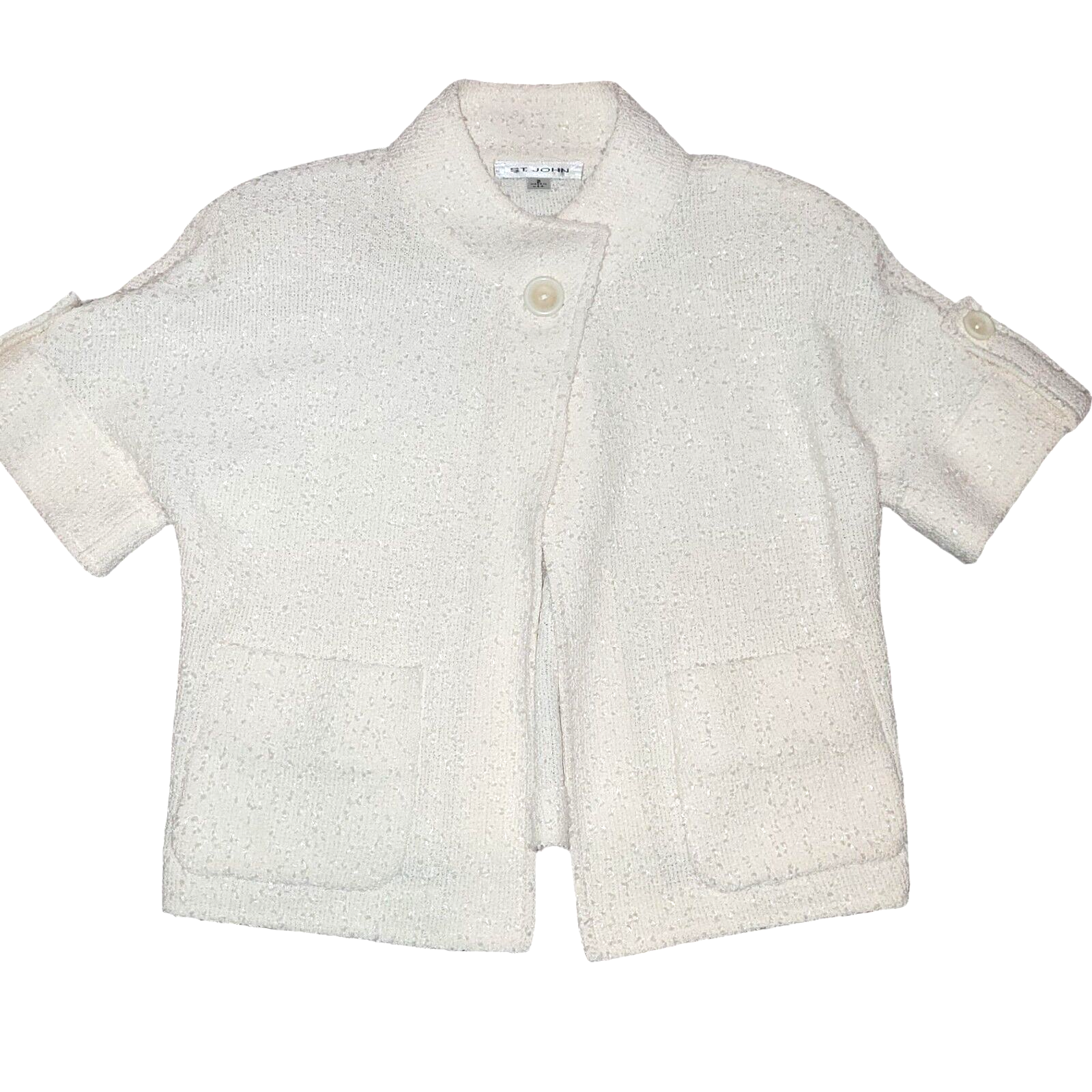 St John Knit Light Weight summer Jacket size 2 Short Sleeve