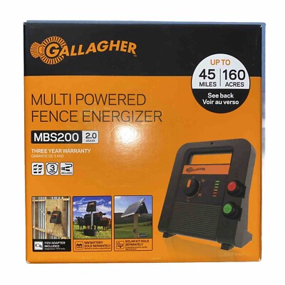 Gallagher MBS200 Multi Powered Fence Energizer 45miles/160 Acres