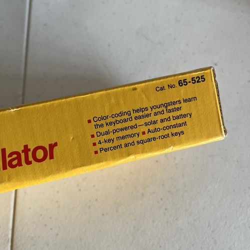 Radio Shack Calculator Pencil Box 8-Digit LCD Dual Powered Case No. 65-525