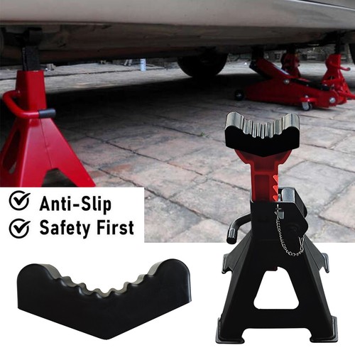 2Pcs Axle Jack Stand Pad Adapter Universal Slotted Frame Rail Rubber Adapter