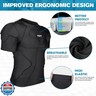 HAIYUE Men's Padded Compression Shirt Football Shoulder Pads and Rib Protector - Chest Guard for Adult/Youth Baseball Softball Rugby Basketball Protective Gear Black